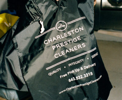 Charleston Prestige Cleaners laundry bag for clean and dirty laundry to be laundered